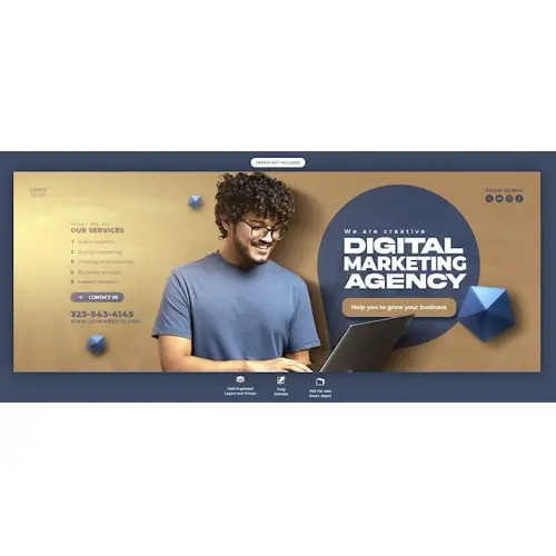 Digital marketing agency and corporate Facebook cover Banner template