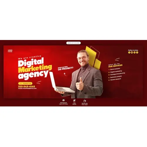 Digital marketing agency and corporate Facebook cover Banner template
