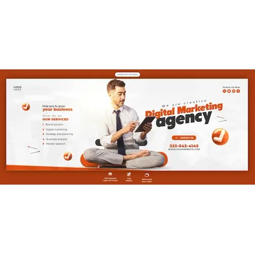 Digital marketing agency and corporate Facebook cover Banner template