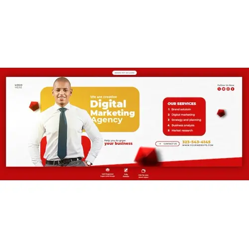 Digital marketing agency and corporate Facebook cover Banner template