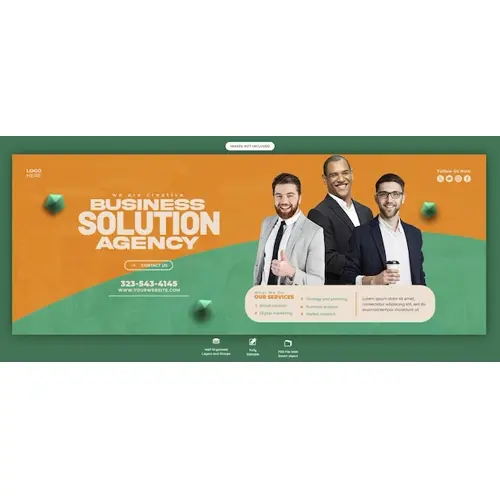 Digital marketing agency and corporate Facebook cover Banner template