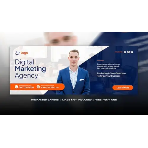 Digital marketing agency corporate facebook cover banner template