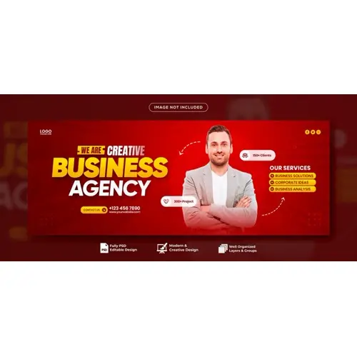 Digital marketing agency and corporate Facebook cover Banner template