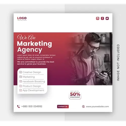 Digital marketing agency and corporate Facebook cover design template