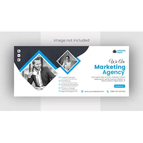 Digital marketing agency and corporate Facebook cover design template