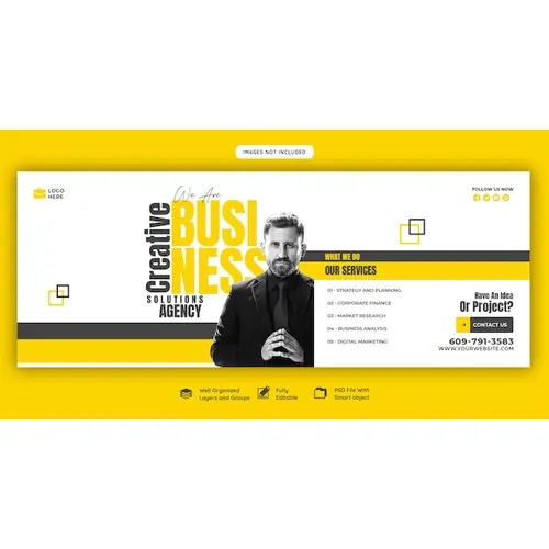 Digital marketing agency and corporate Facebook cover template
