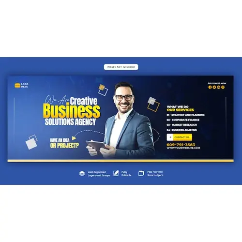 Digital marketing agency and corporate Facebook cover template