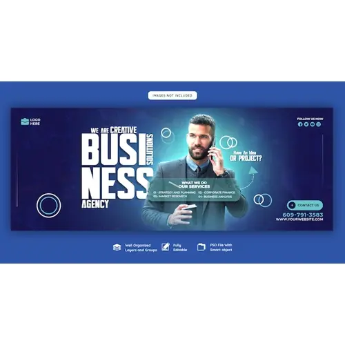 Digital marketing agency and corporate Facebook cover template