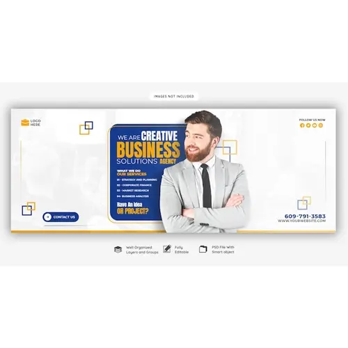 Digital marketing agency and corporate Facebook cover template