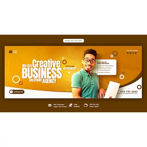 Digital marketing agency and corporate Facebook cover template
