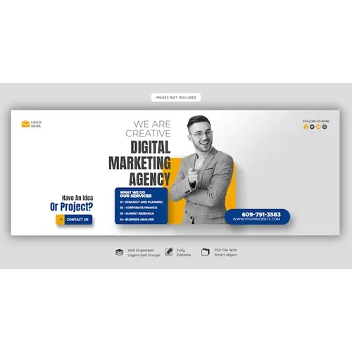 Digital marketing agency and corporate Facebook cover template