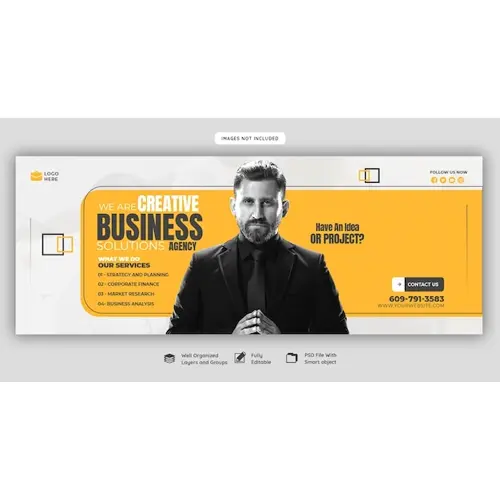 Digital marketing agency and corporate Facebook cover template
