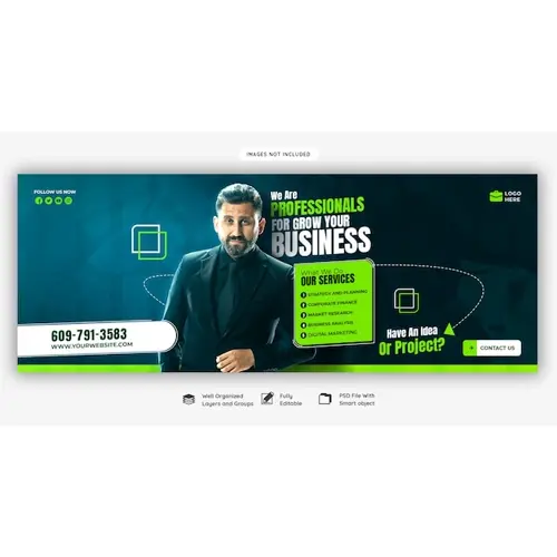Digital marketing agency and corporate Facebook cover template