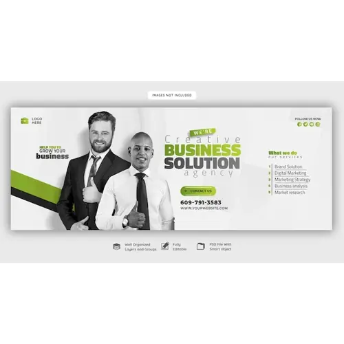 Digital marketing agency and corporate Facebook cover template