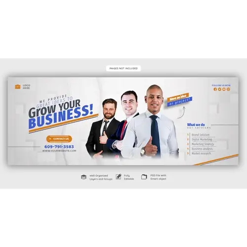 Digital marketing agency and corporate Facebook cover template