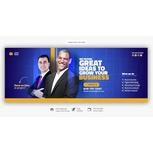Digital marketing agency and corporate Facebook cover template