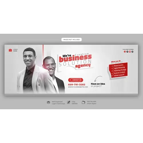Digital marketing agency and corporate Facebook cover template