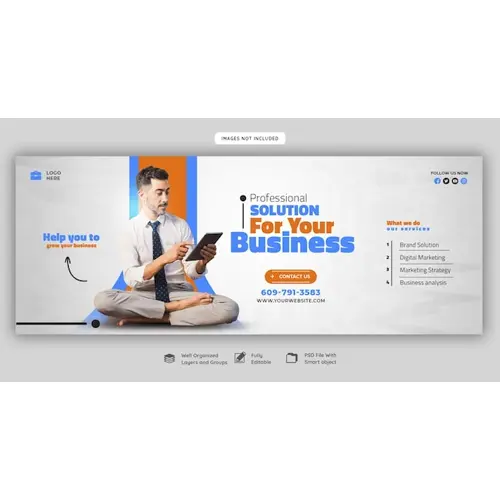 Digital marketing agency and corporate Facebook cover template