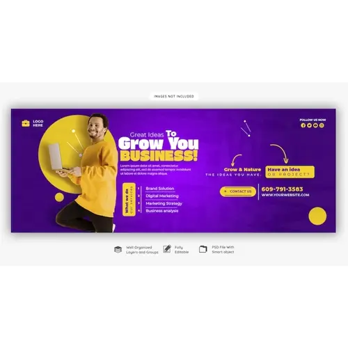 Digital marketing agency and corporate Facebook cover template