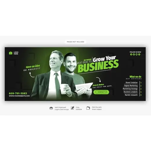 Digital marketing agency and corporate Facebook cover template