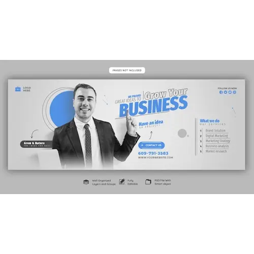 Digital marketing agency and corporate Facebook cover template