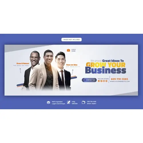 Digital marketing agency and corporate Facebook cover template