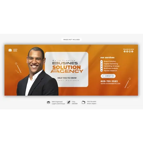 Digital marketing agency and corporate Facebook cover template