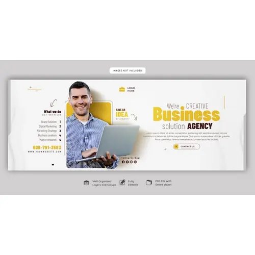 Digital marketing agency and corporate Facebook cover template