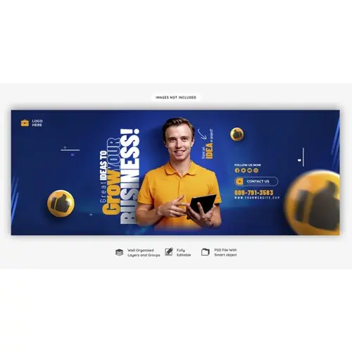 Digital marketing agency and corporate Facebook cover template