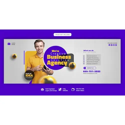 Digital marketing agency and corporate Facebook cover template