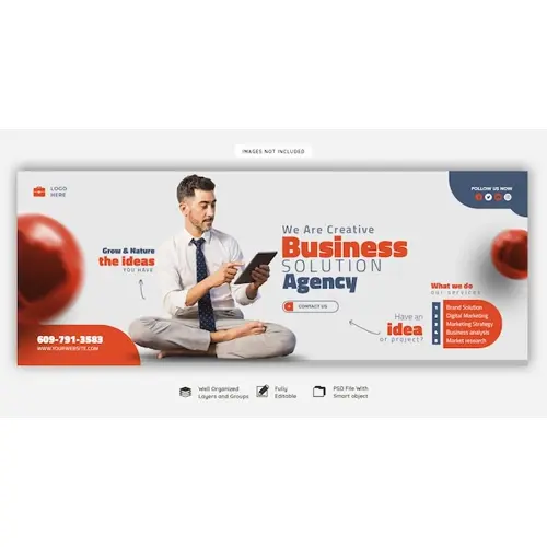 Digital marketing agency and corporate Facebook cover template