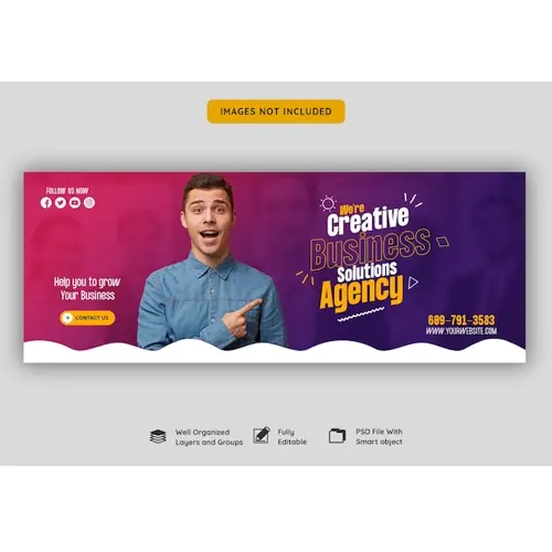Digital marketing agency and corporate facebook cover template