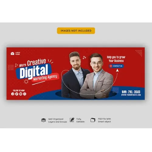 Digital marketing agency and corporate facebook cover template