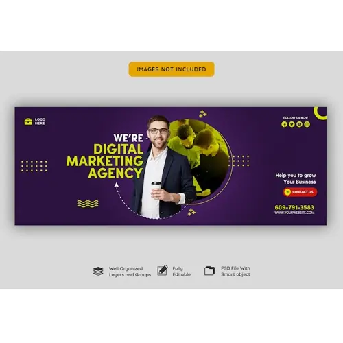 Digital marketing agency and corporate facebook cover template