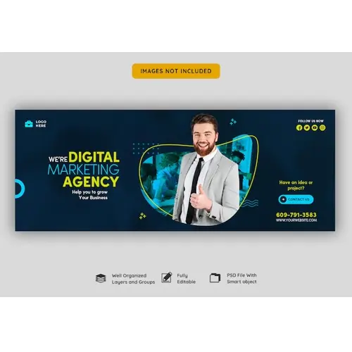 Digital marketing agency and corporate facebook cover template