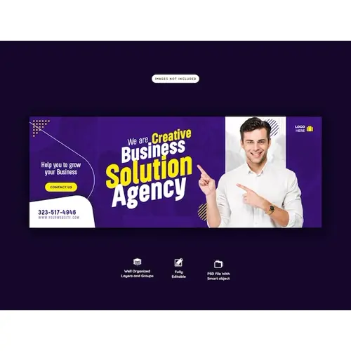 Digital marketing agency and corporate facebook cover template