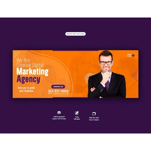 Digital marketing agency and corporate facebook cover template