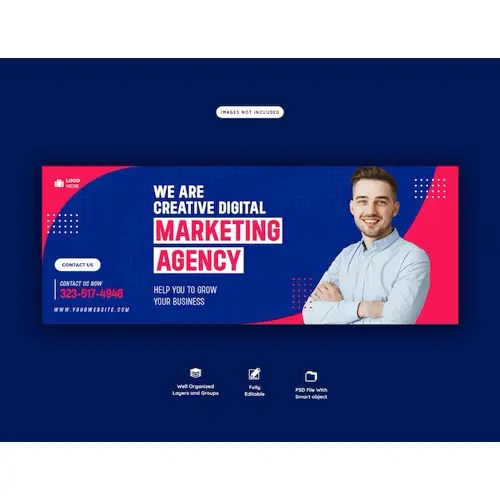 Digital marketing agency and corporate facebook cover template
