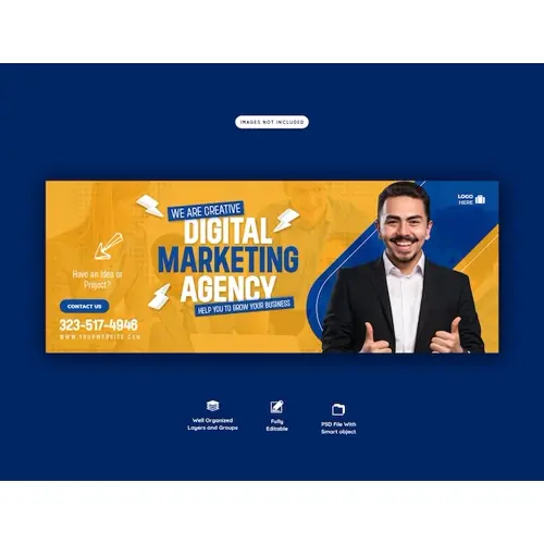 Digital marketing agency and corporate facebook cover template