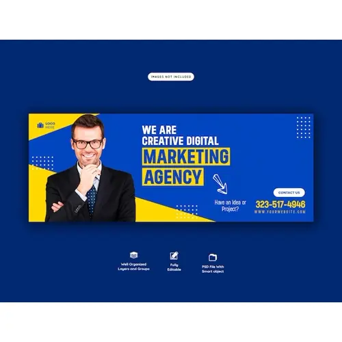 Digital marketing agency and corporate facebook cover template
