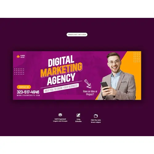 Digital marketing agency and corporate facebook cover template