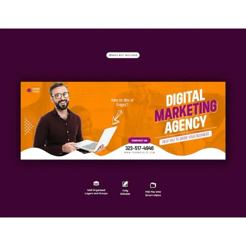 Digital marketing agency and corporate facebook cover template