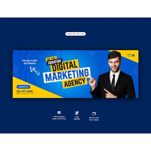 Digital marketing agency and corporate facebook cover template