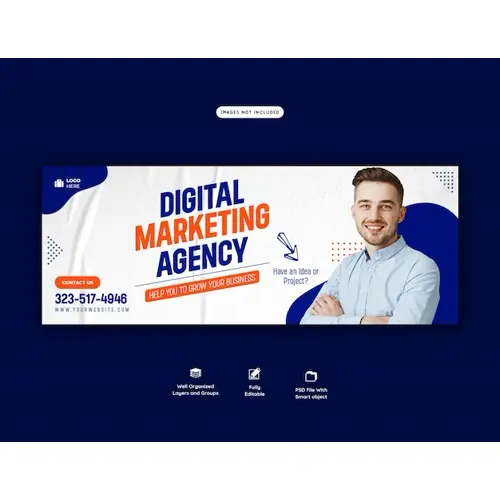 Digital marketing agency and corporate facebook cover template