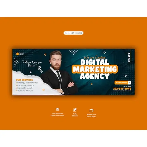 Digital marketing agency and corporate facebook cover template
