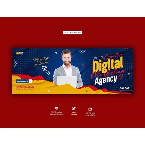 Digital marketing agency and corporate facebook cover template