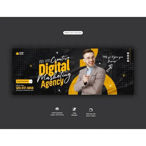 Digital marketing agency and corporate facebook cover template