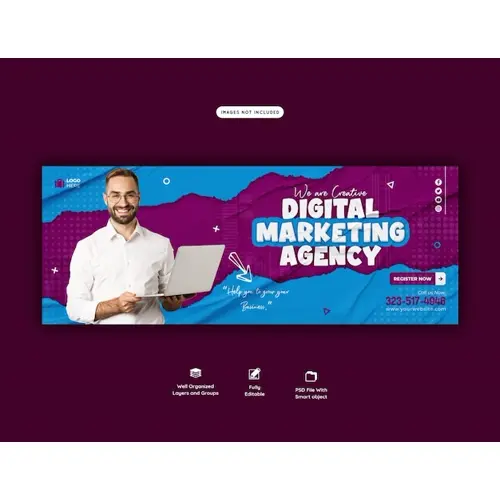 Digital marketing agency and corporate facebook cover template