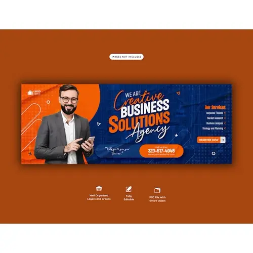 Digital marketing agency and corporate facebook cover template
