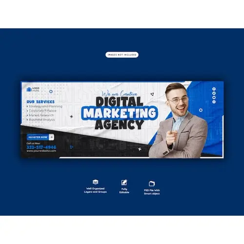 Digital marketing agency and corporate facebook cover template